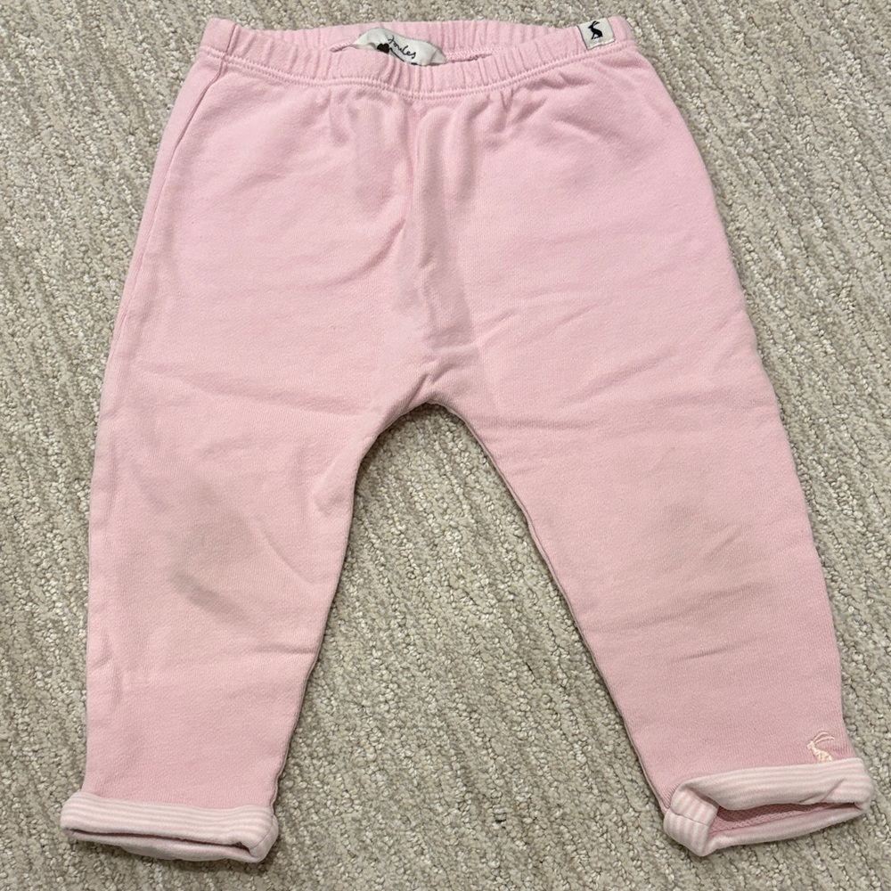 Joules Light Pink Kids Joggers with Unicorn